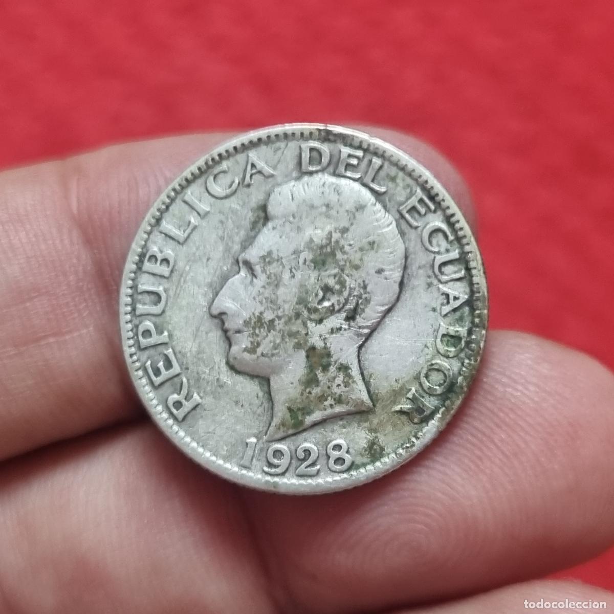 Moedas antigas da Am&eacute;rica: MONEDA ECUADOR 1 SUCRE 1928 PLATA MBC ORIGINAL C40