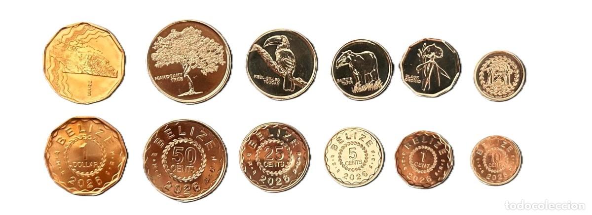 Moedas antigas da Am&eacute;rica: Belice 2026 nueva serie de 6 monedas. Nuevos dise&ntilde;os