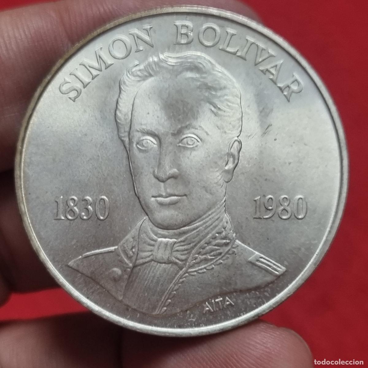 Moedas antigas da Am&eacute;rica: MONEDA VENEZUELA PLATA 100 BOLIVARES 1980 ANTONIO JOSE DE SUCRE EBC ORIGINAL C40