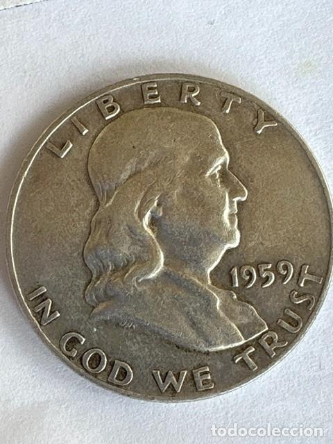 Old Coins of America: Moneda de Plata - Medio D&oacute;lar USA 1959 - Benjam&iacute;n Franklin (Filadelfia) - 12,2g