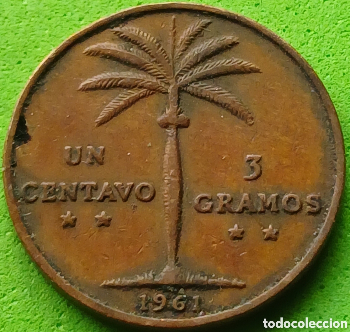 Moedas antigas da Am&eacute;rica: Rep&uacute;blica Dominicana un centavo 1961 km#17