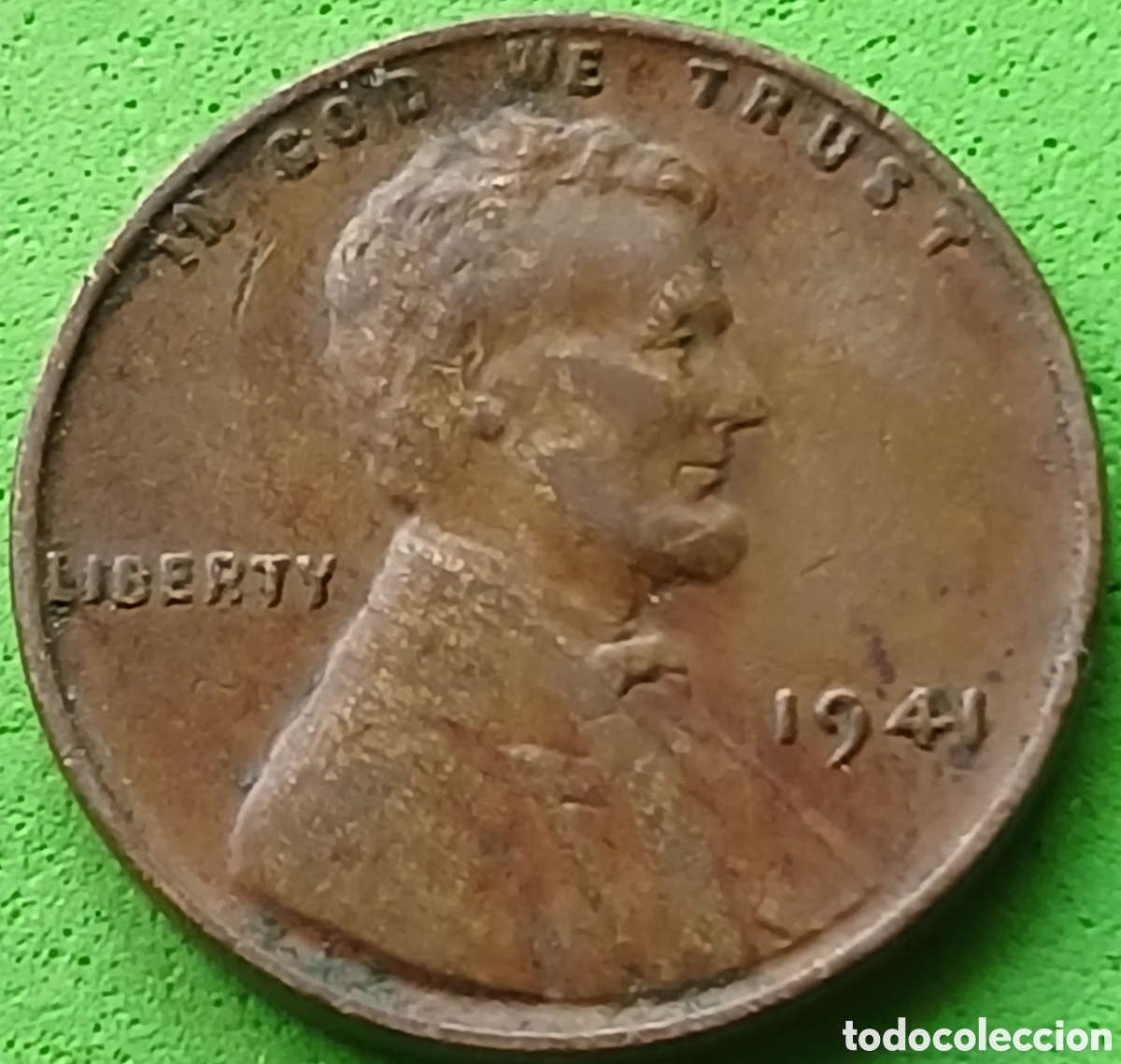 Alte M&uuml;nzen aus Amerika: USA one cent 1941 km#132 sin marca de ceca