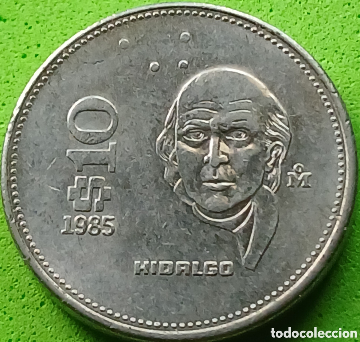 Moedas antigas da Am&eacute;rica: M&eacute;xico 10 pesos 1985 km#512 magn&eacute;tica