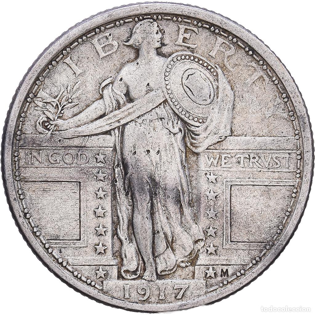 Monedas antiguas de Am&eacute;rica: [#1547738] Estados Unidos, Standing Liberty Quarter, 1917, Philadelphia, Plata, KM:141