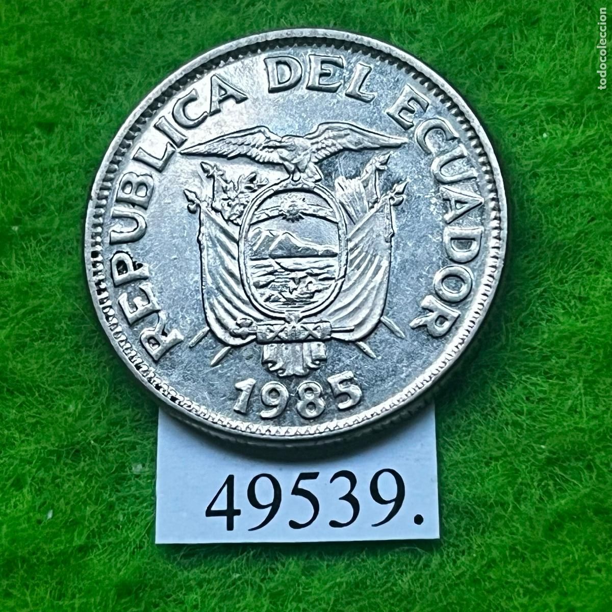 Moedas antigas da Am&eacute;rica: Ecuador 50 centavos 1985, c&eacute;ntimos