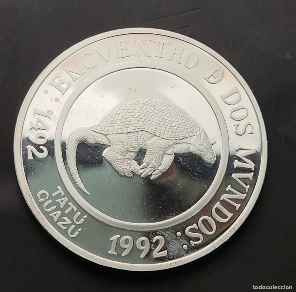 Monete antiche di America: ARGENTINA A&Ntilde;O 1994 , 25 PESOS PLATA (925) &rdquo; TATU GUATZU &rdquo;. PESO 27 GR