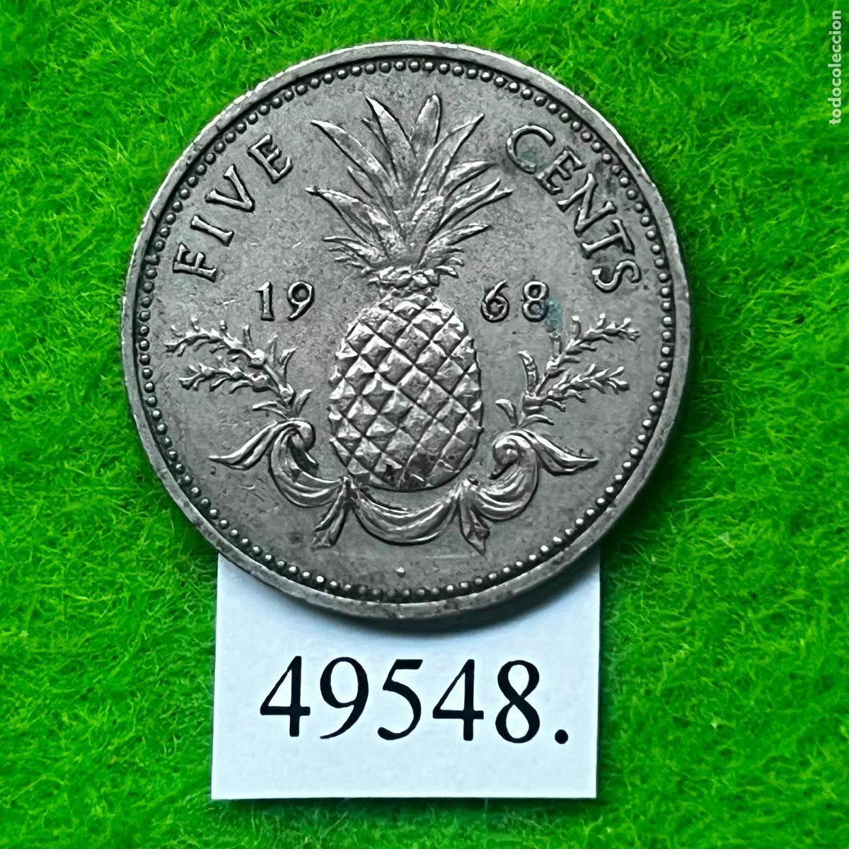 Monedas antiguas de Am&eacute;rica: Bahamas 5 c&eacute;ntimos 1968