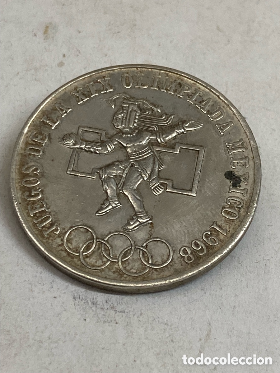 Monedas antiguas de Am&eacute;rica: Moneda de plata 25 pesos 1968 M&eacute;xico V9