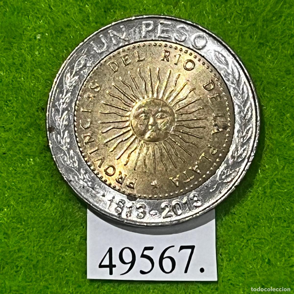 Monedas antiguas de Am&eacute;rica: Argentina 1 peso 2013, bimet&aacute;lica, 200 a&ntilde;os independencia
