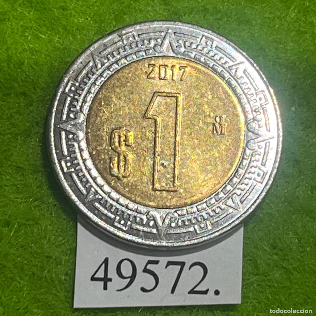 Monedas antiguas de Am&eacute;rica: M&eacute;xico 1 peso 2017, bimet&aacute;lica, M&eacute;jico