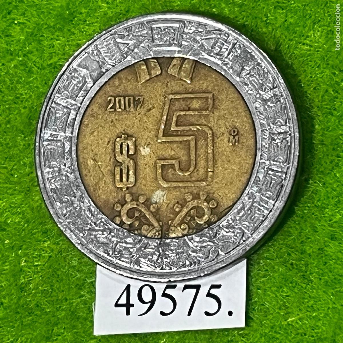 Monedas antiguas de Am&eacute;rica: M&eacute;xico 5 pesos 2007, bimet&aacute;lica, M&eacute;jico