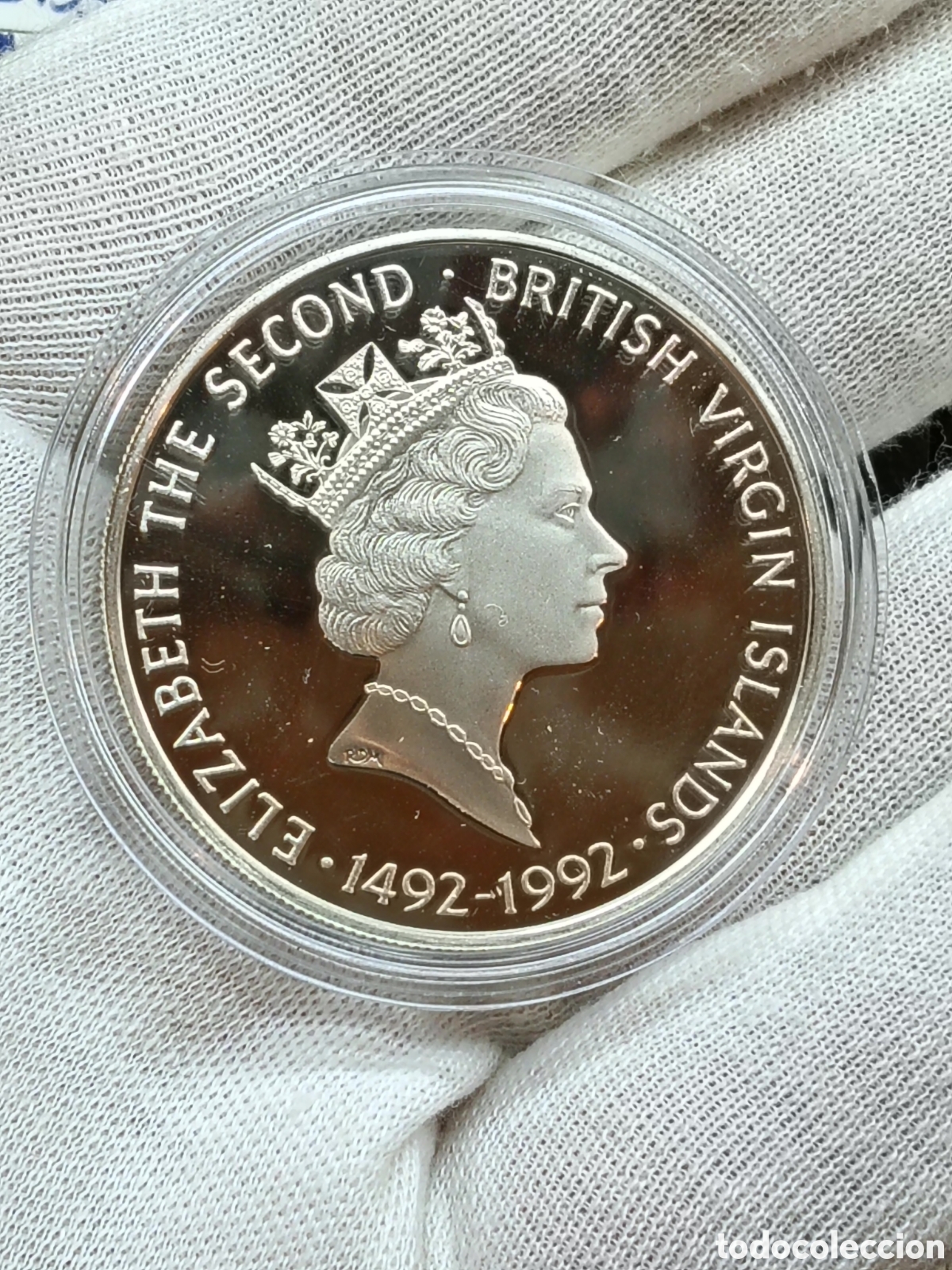 Alte M&uuml;nzen aus Amerika: 25 DOLARES DE PLATA . ISLAS VIRGENES BRITANICAS . SERIE 500 ANIVERSARIO DESCUBRIMIENTO NUEVO MUNDO