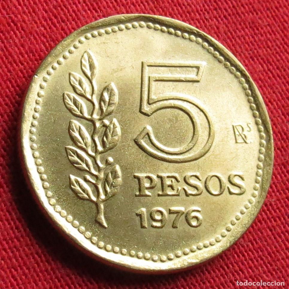 Monedas antiguas de Am&eacute;rica: Argentina 5 pesos 1976
