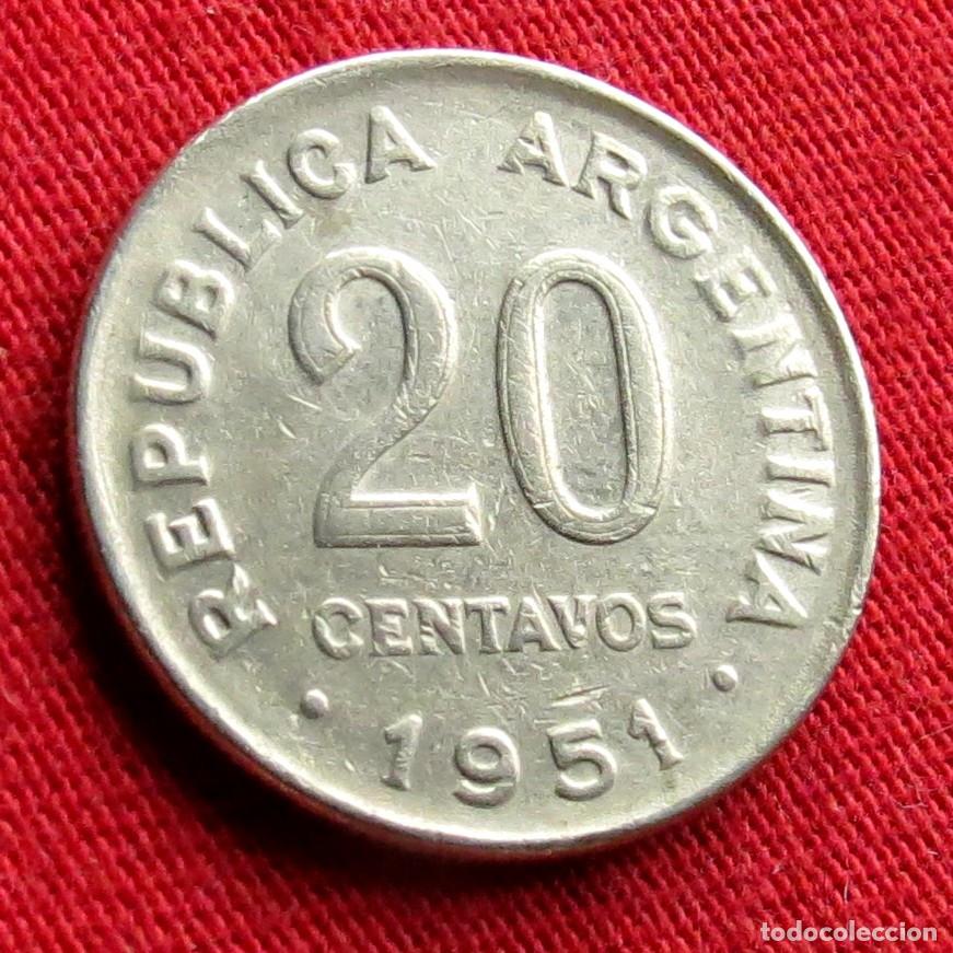 Old Coins of America: Argentina 20 centavos 1951