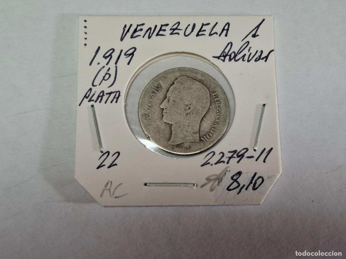Monedas antiguas de Am&eacute;rica: 1 BOLIVAR de PLATA de 1919 KM 22 VENEZUELA en RC