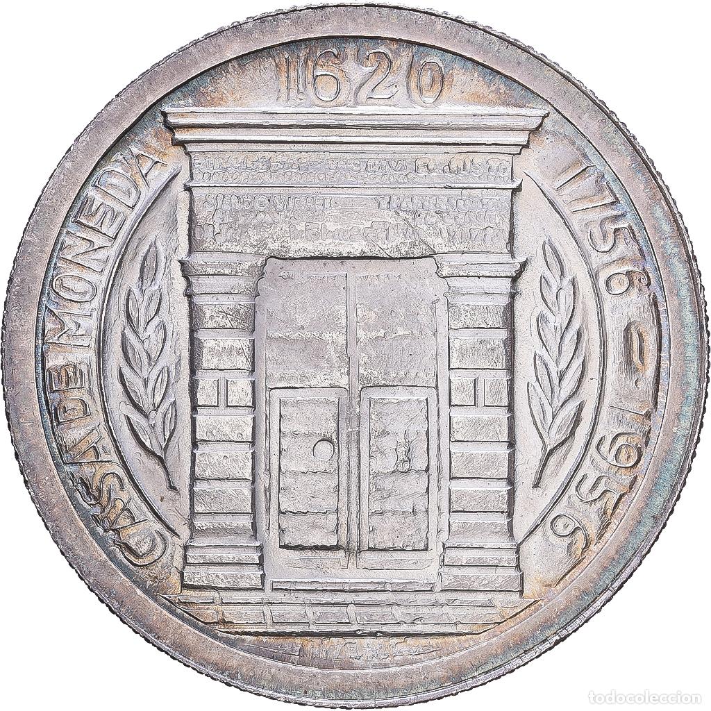 Monnaies anciennes d'Am&eacute;rique: [#1547681] Colombia, 1 Peso, Casa de Moneda, 1956, Mexico City, Plata, MBC, KM:216