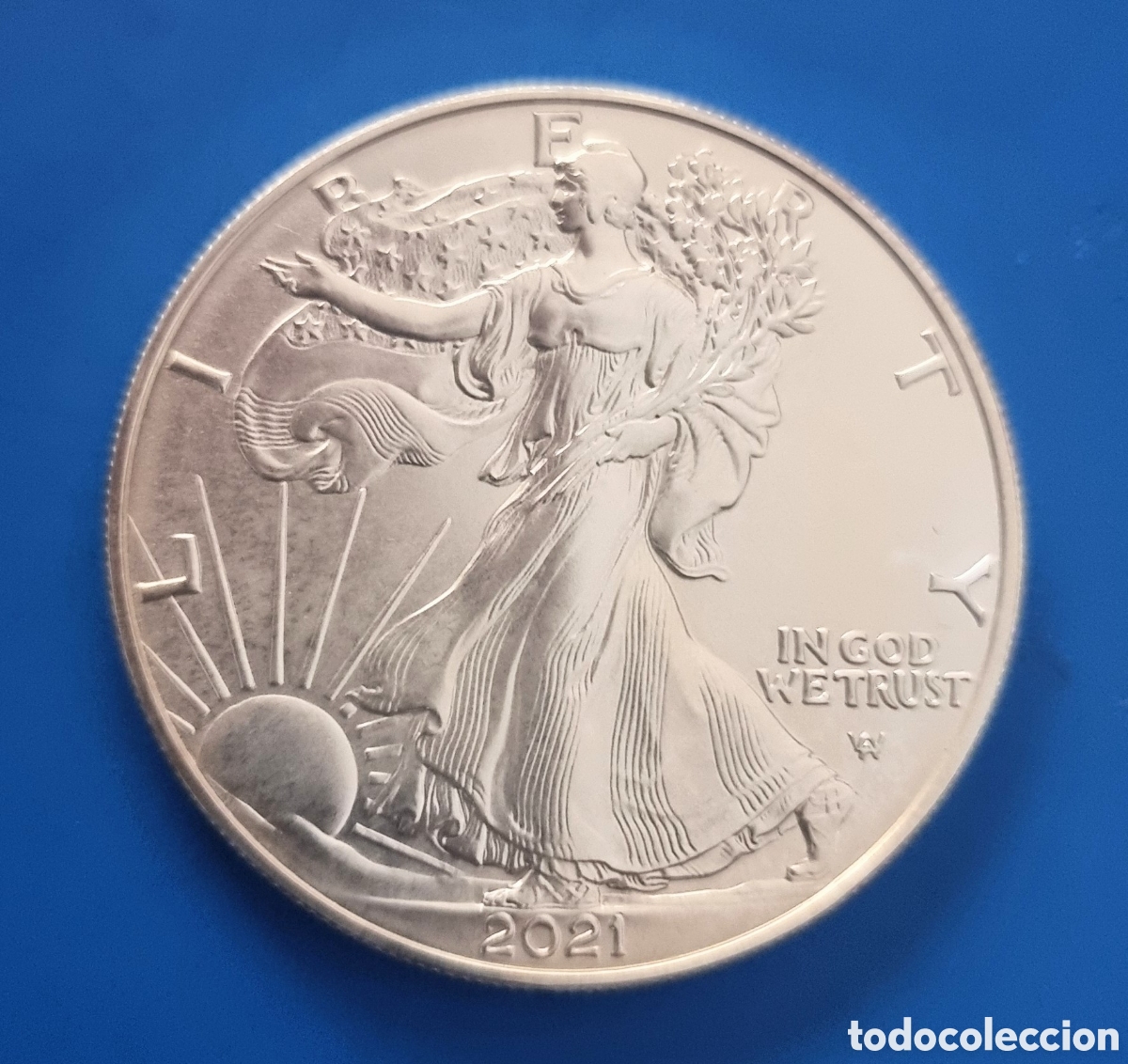 Moedas antigas da Am&eacute;rica: AMERICAN EAGLE del 2021 de 1 OZ. de PLATA .999