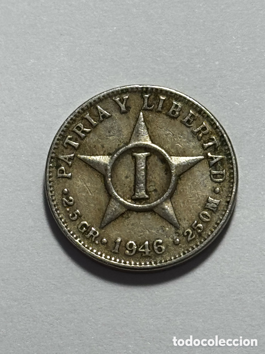 Moedas antigas da Am&eacute;rica: Moneda de 1 centavo de 1946. Cuba. Circulado