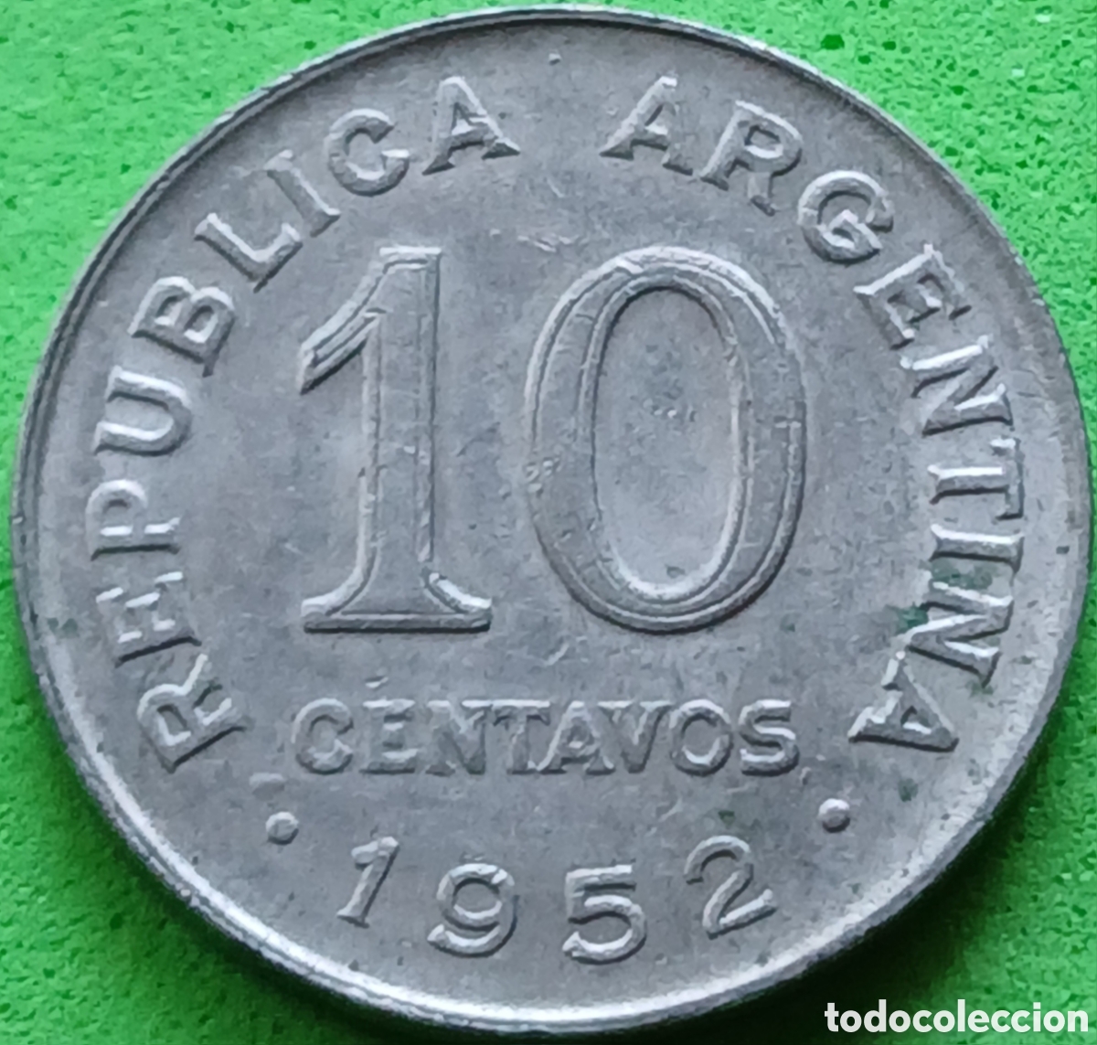 Old Coins of America: Argentina 10 centavos 1952 km#47a magn&eacute;tica