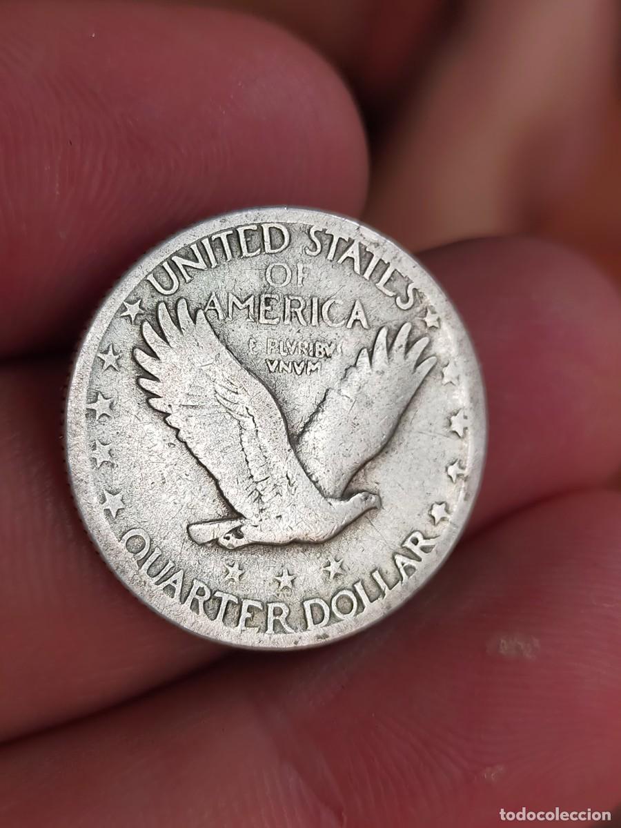 Monete antiche di America: MONEDA 1 UN QUARTER CUARTO 1/4 0.25 SIN FECHA 1917 1930 S USA ESTADOS UNIDOS AMERICA PLATA