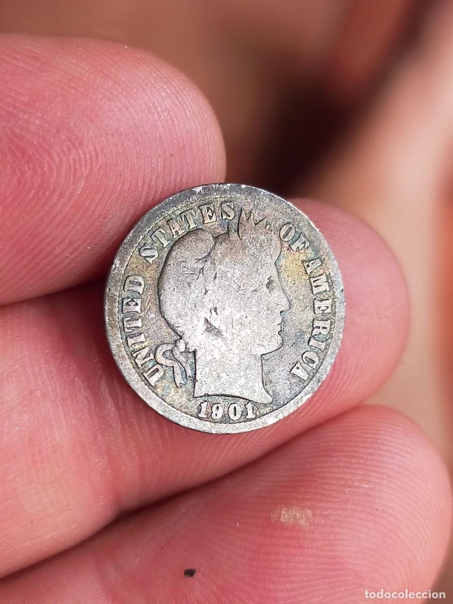 Monete antiche di America: MONEDA 1 UN 10 DIEZ DIME CENTS CENTAVOS 1901 O NUEVA ORLEANS BARBER USA ESTADOS UNIDOS AMERICA PLATA