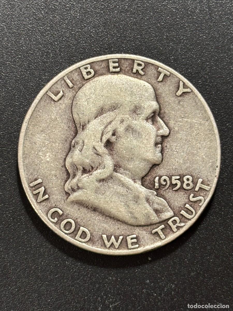 Old Coins of America: 1/2 Dollar - 1958 - Estados Unidos de Am&eacute;rica