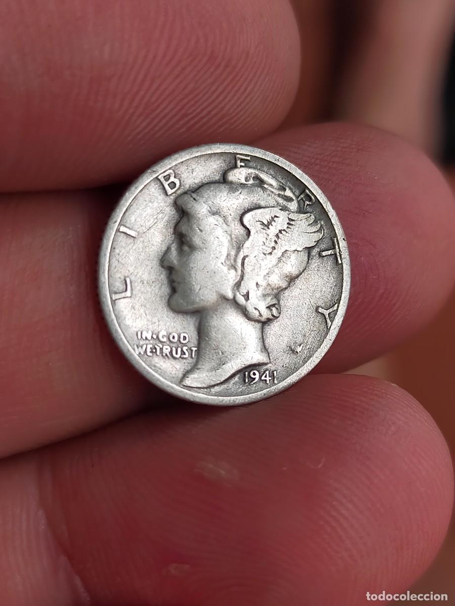 Monedas antiguas de Am&eacute;rica: MONEDA 1 UN 10 DIEZ DIME CENTS CENTAVOS 1941 MERCURY USA ESTADOS UNIDOS AMERICA PLATA