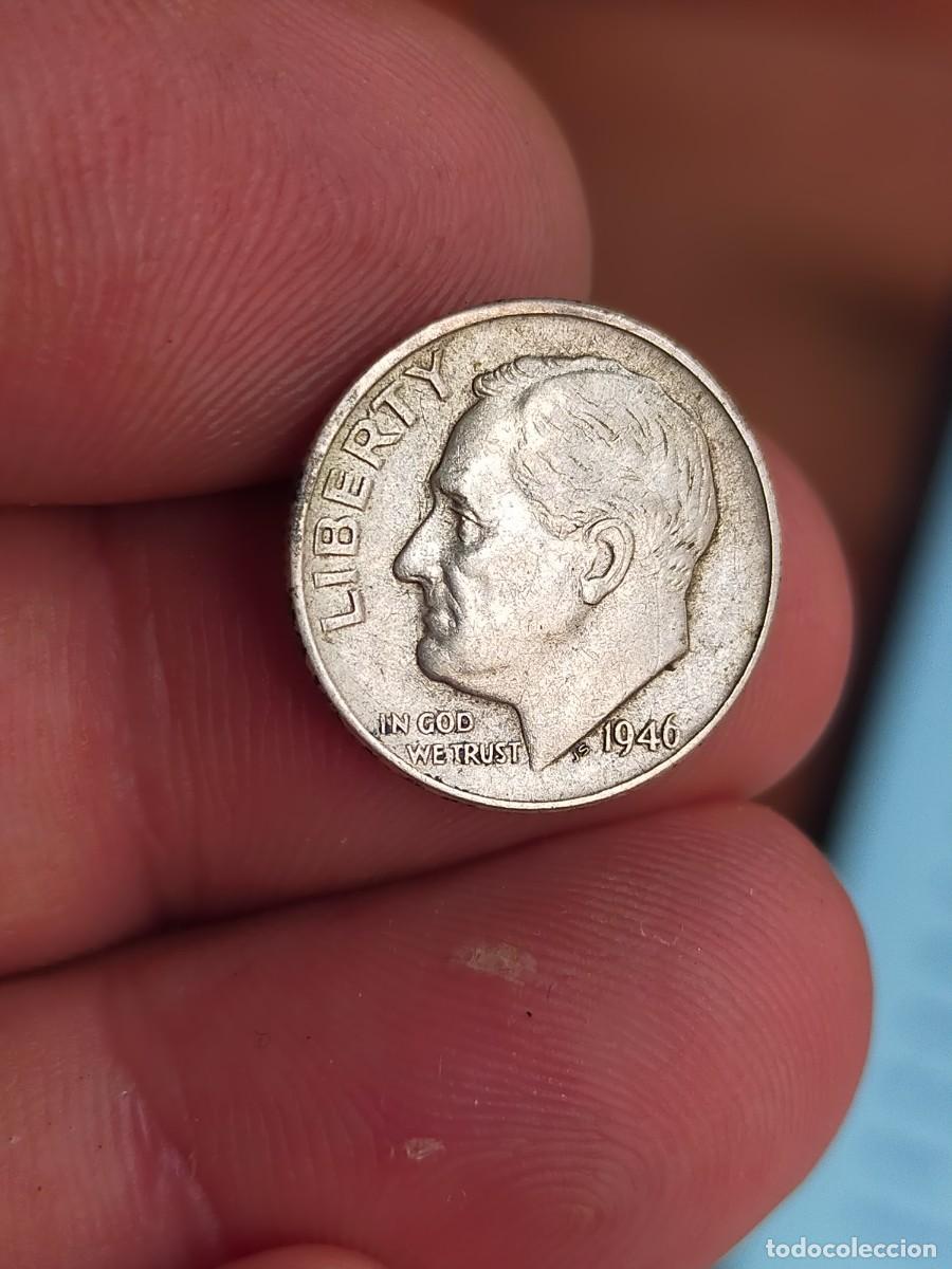 Monedas antiguas de Am&eacute;rica: MONEDA 1 UN 10 DIEZ DIME CENTS CENTAVOS 1946 ROOSVELT USA ESTADOS UNIDOS AMERICA PLATA