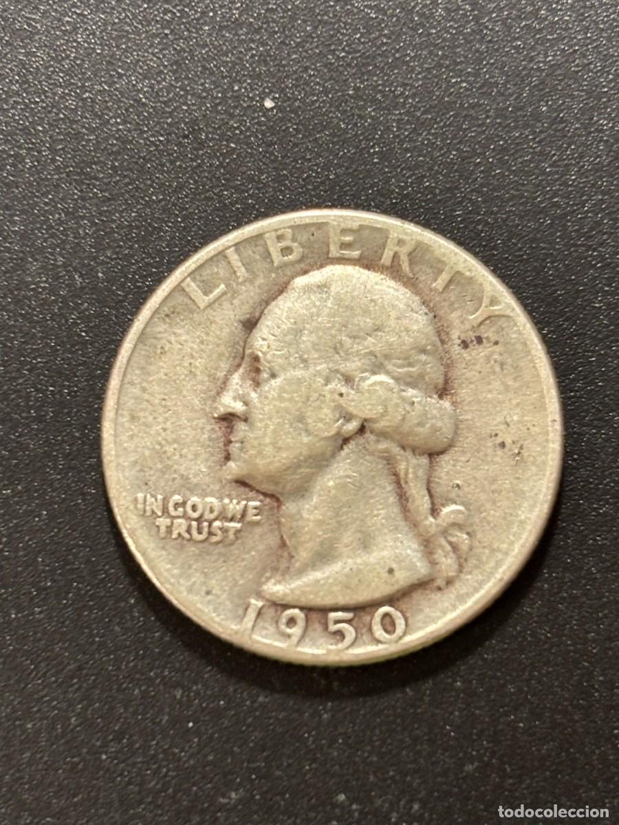 Alte M&uuml;nzen aus Amerika: Quarter (1/4) Dollar - 1950 - Estados Unidos de Am&eacute;rica