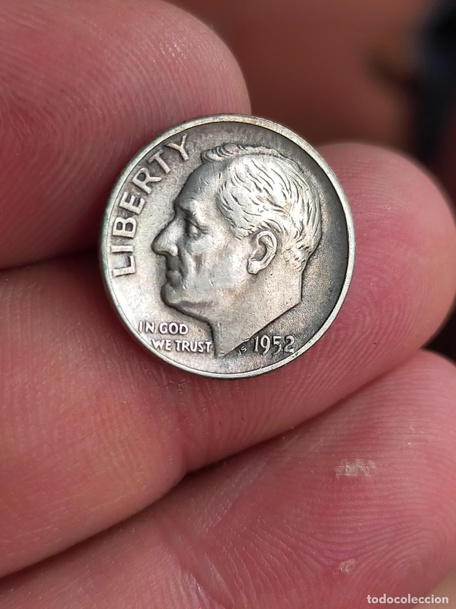 Monedas antiguas de Am&eacute;rica: MONEDA 1 UN 10 DIEZ DIME CENTS CENTAVOS 1952 ROOSVELT USA ESTADOS UNIDOS AMERICA PLATA
