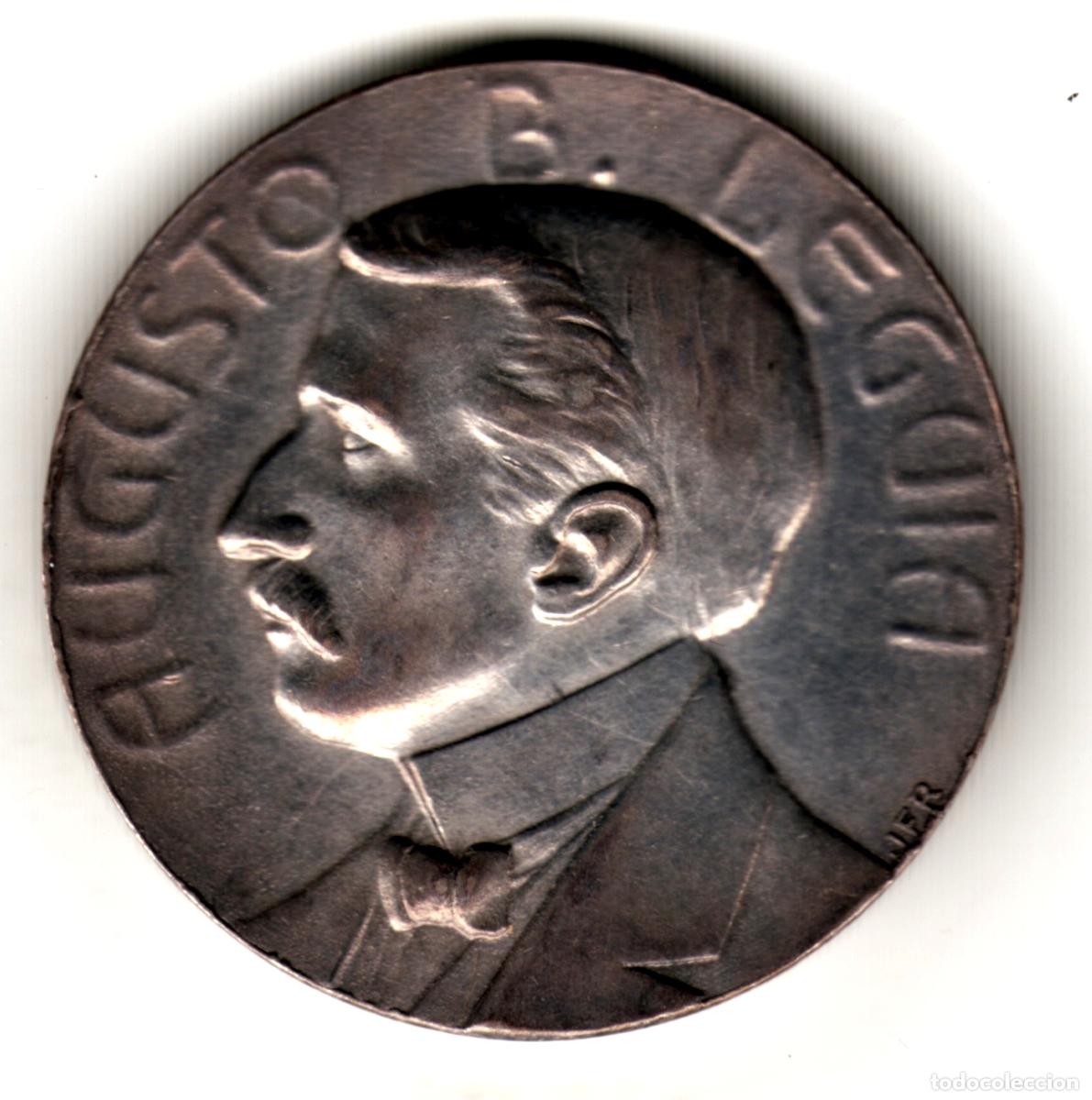Old Coins of America: PERU medalla plata 1928 Augusto B. Legu&iacute;a HOMENAJE DEL CONGRESO 12 octubre 1928