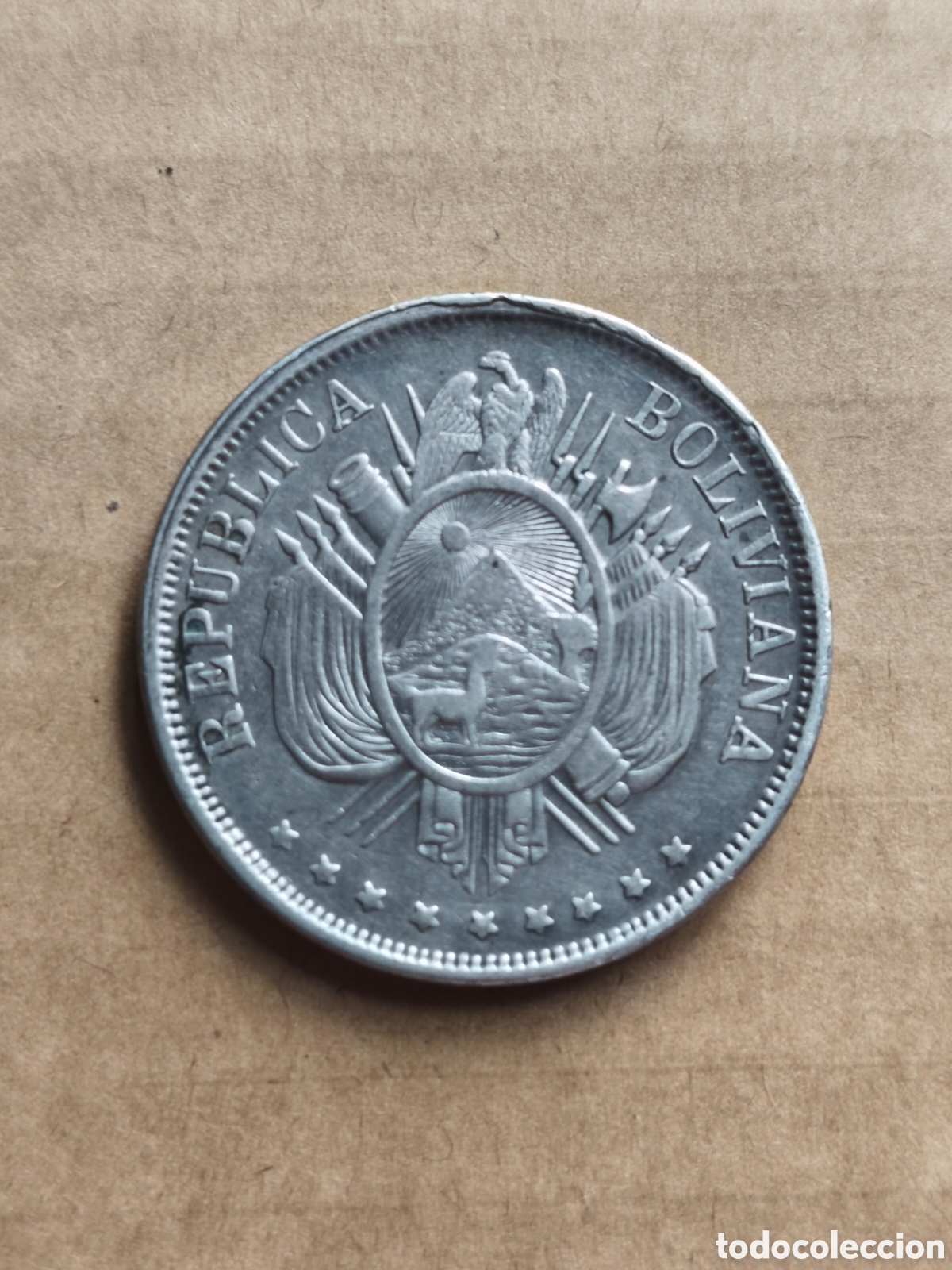 Moedas antigas da Am&eacute;rica: 1 boliviano Bolivia 1873 plata 0.900