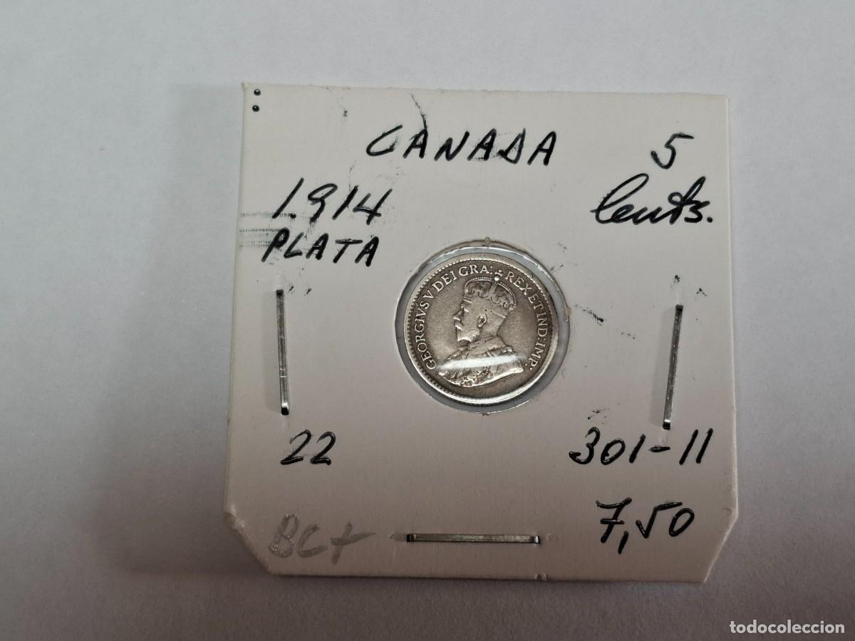 Monedas antiguas de Am&eacute;rica: 5 CENTS de PLATA de 1914 KM 22 CANADA en BC+