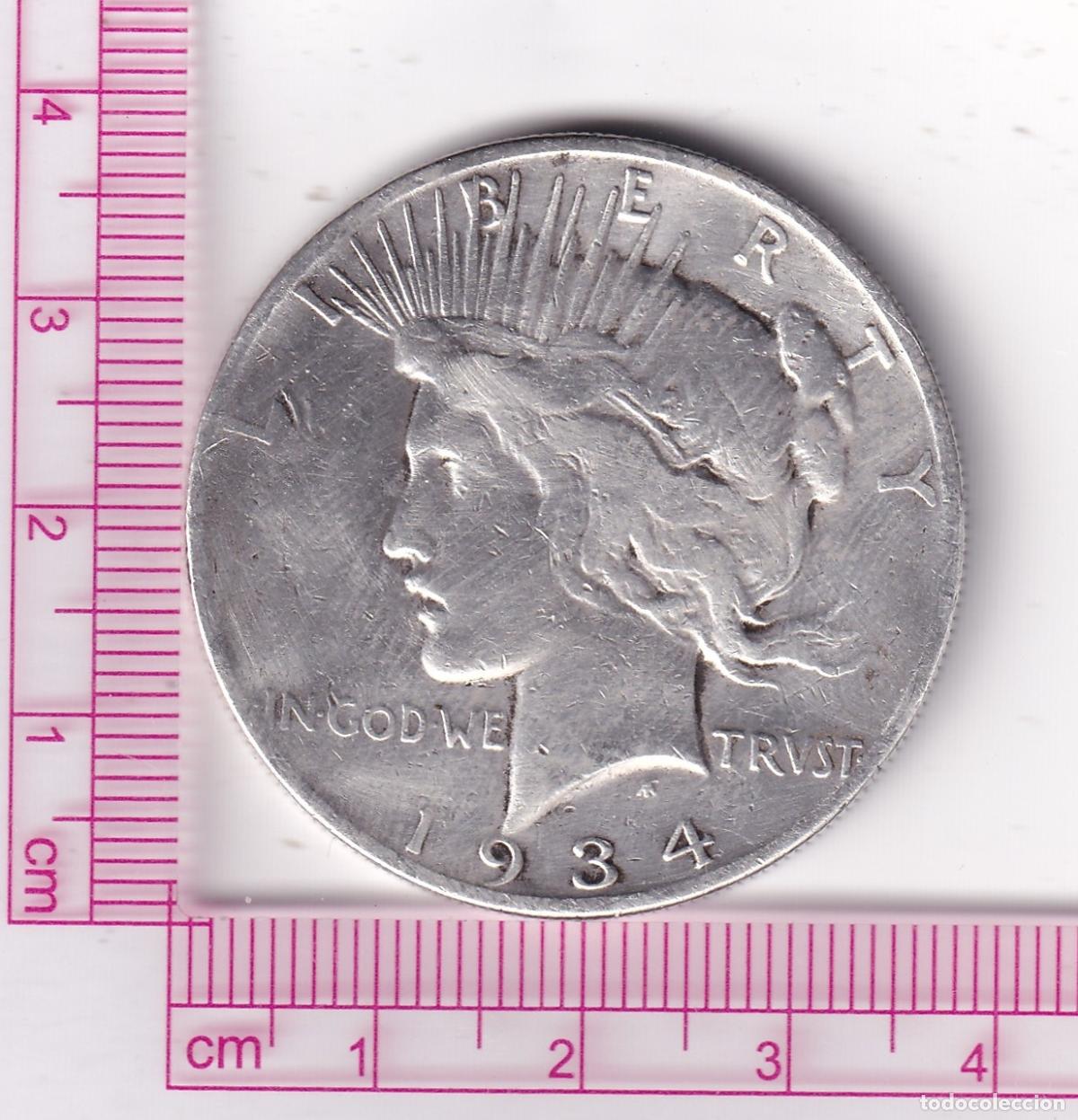 Monedas antiguas de Am&eacute;rica: CR5124 MONEDA EEUU 1 DOLAR 1934 PLATA