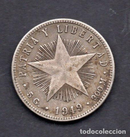Monedas antiguas de Am&eacute;rica: CUBA - 20 CENTAVOS de PLATA - 1949