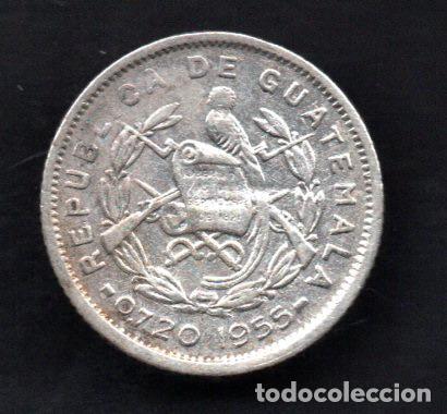 Monedas antiguas de Am&eacute;rica: GUATEMALA - 5 CENTAVOS de PLATA - 1955