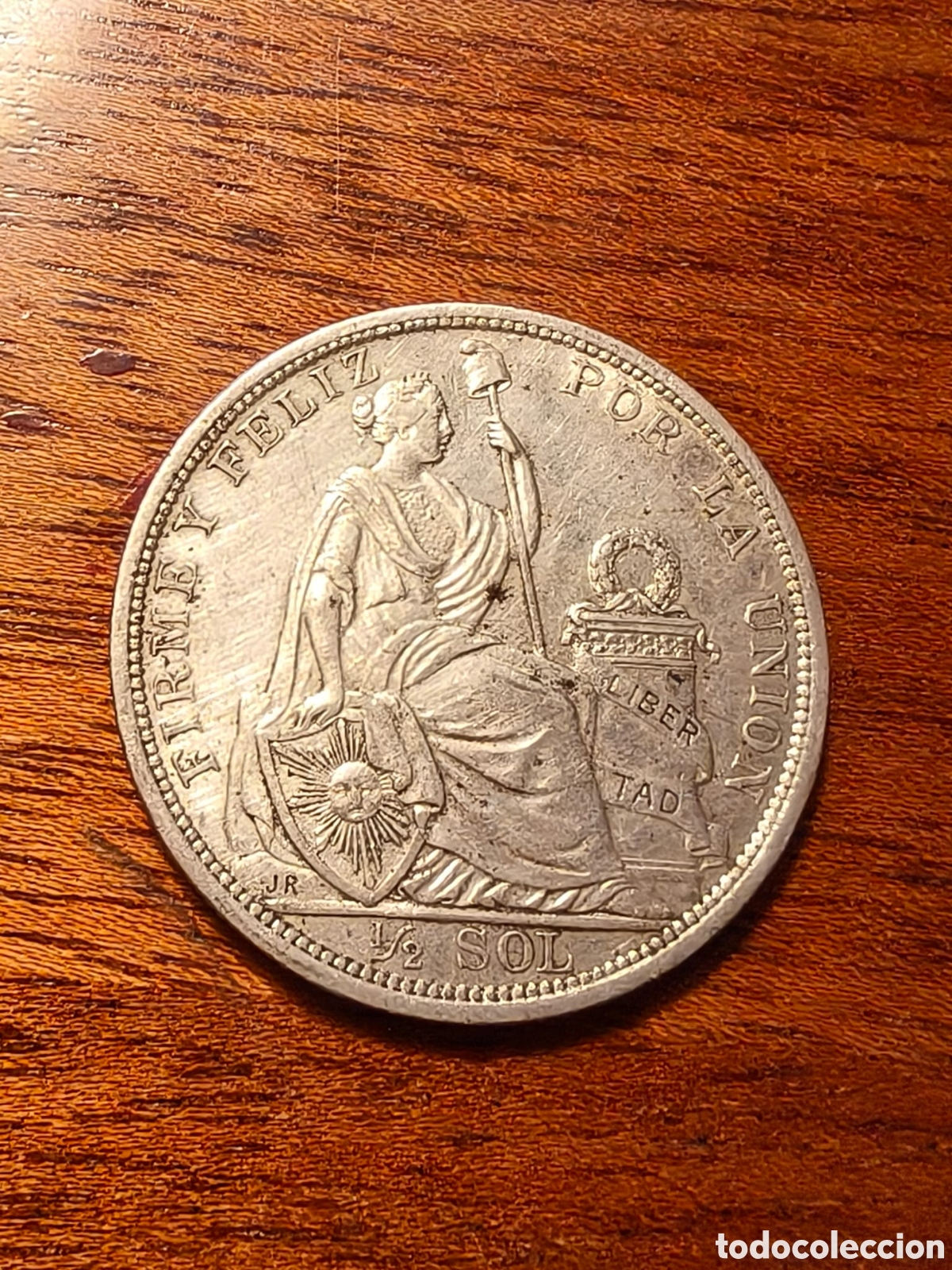 Monedas antiguas de Am&eacute;rica: Peru 1/2 sol 1915, moneda plata