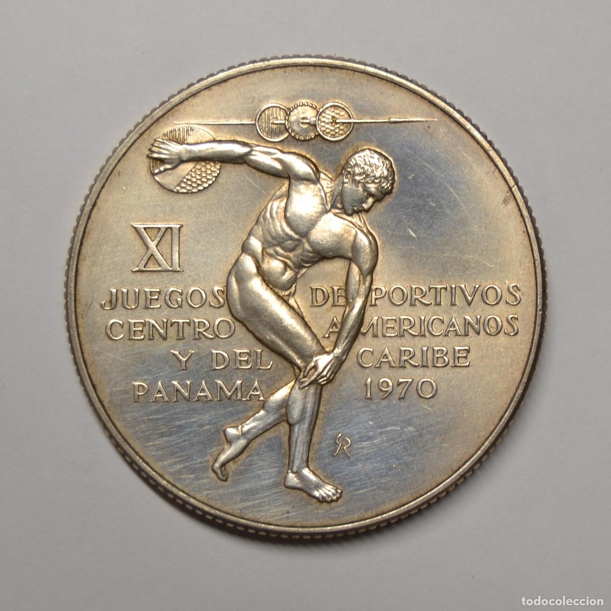 Monedas antiguas de Am&eacute;rica: PANAM&Aacute; - 5 BALBOAS 1970 PLATA - JEUGOS DEPORTIVOS - LOTE 5758