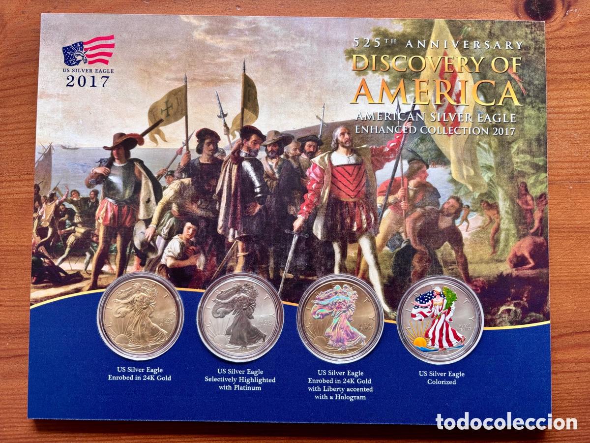 Monedas antiguas de Am&eacute;rica: Set 4 Onzas Plata American Eagle 2017 - Foto 1
