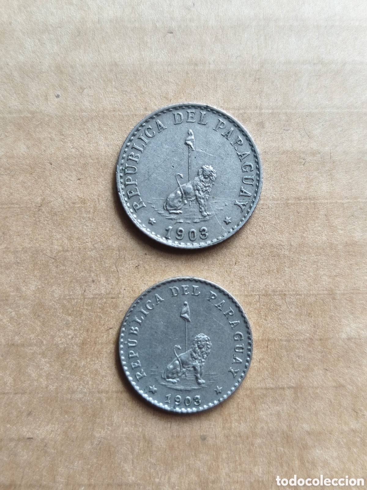 Monedas antiguas de Am&eacute;rica: Lote 2 monedas Paraguay 1903