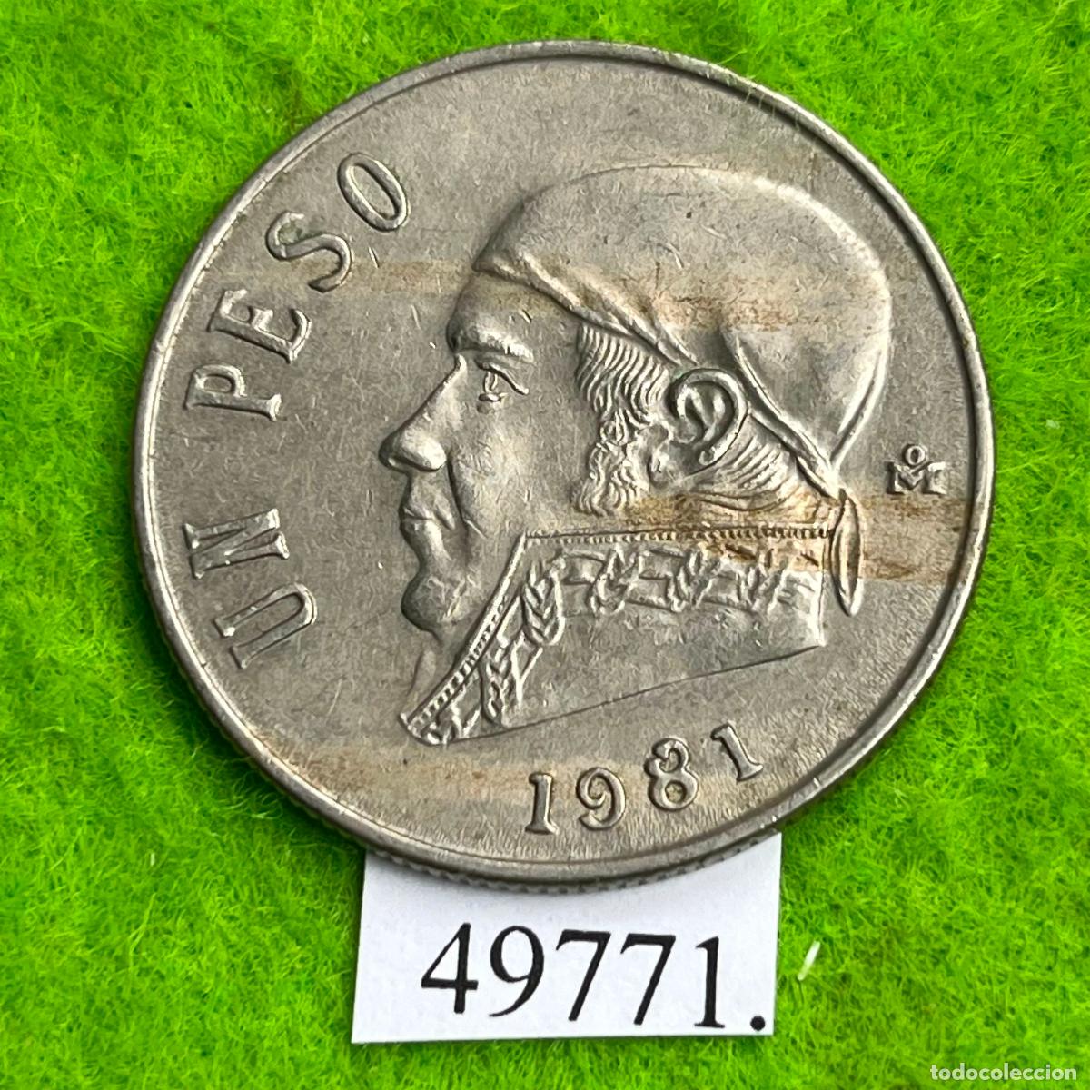 Monedas antiguas de Am&eacute;rica: Mexico 1 peso 1981, Jos&eacute; Mar&iacute;a Morelos, variante 8 abierto, M&eacute;jico