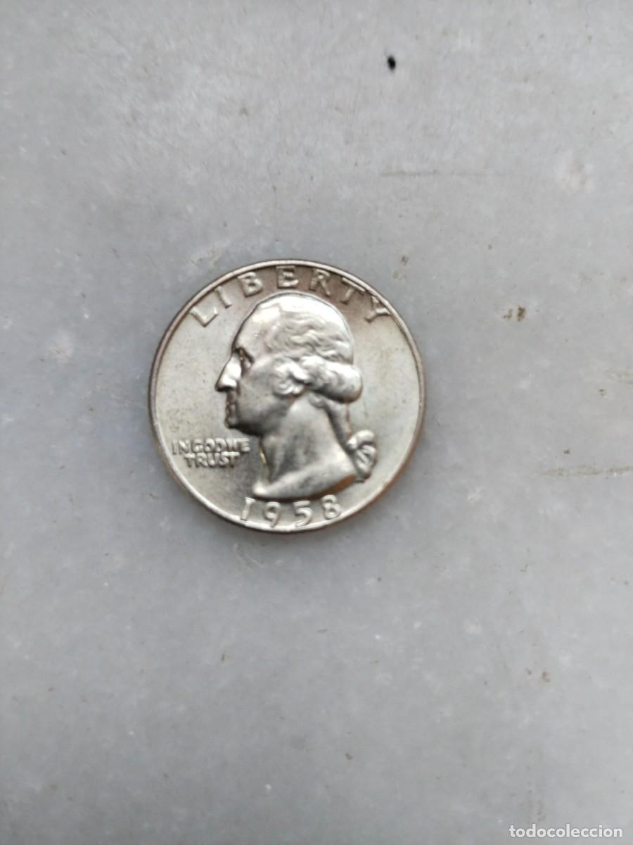 Monedas antiguas de Am&eacute;rica: MONEDA ESTADOS UNIDOS QUARTER DOLLAR 1958 LETRA D PLATA 90%