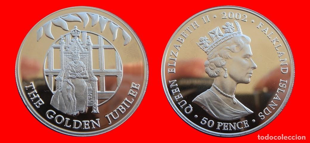 Monedas antiguas de Am&eacute;rica: 50 PENIQUES PENCE 2002 SIN CIRCULAR ISLAS MALVINAS FALKLAND-10615SC