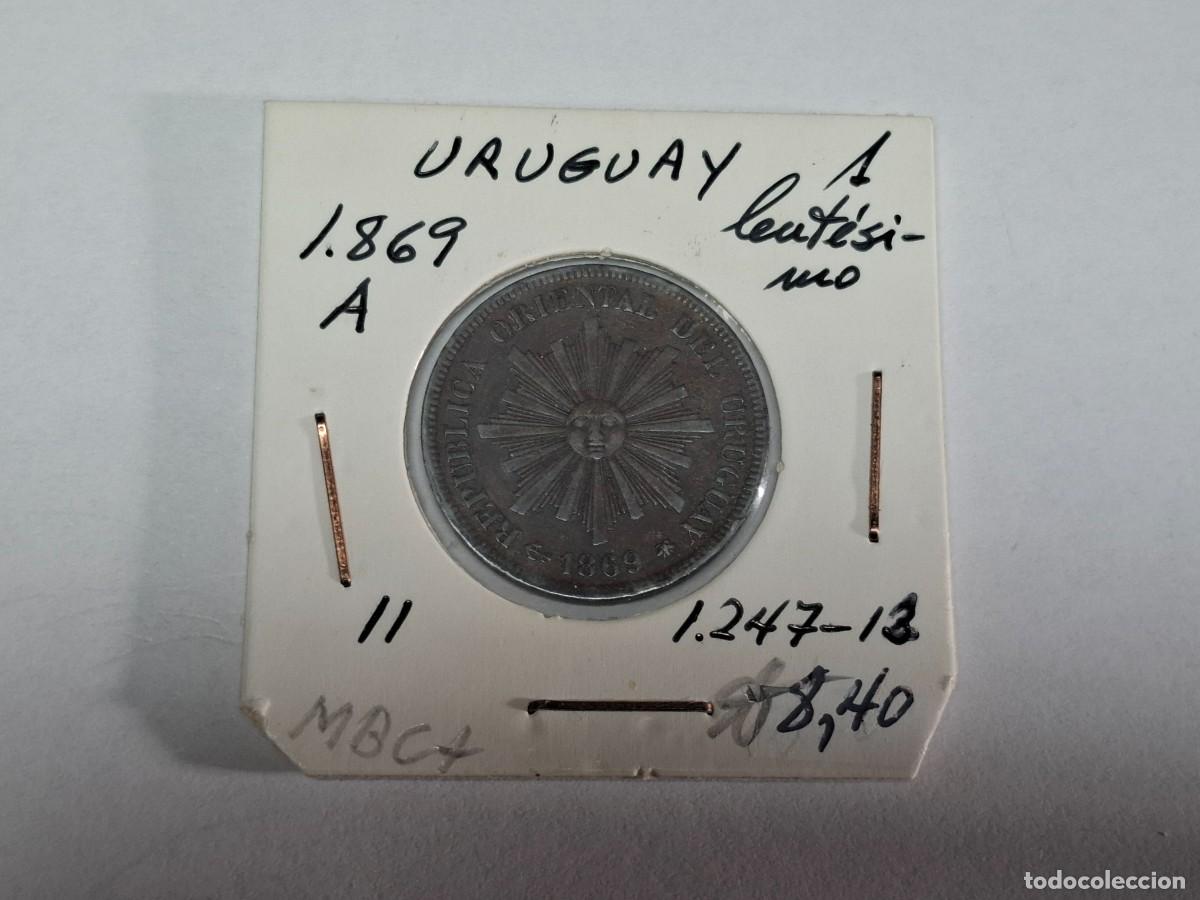 Monedas antiguas de Am&eacute;rica: 1 CENTESIMO de 1869 A KM 11 URUGUAY en MBC+