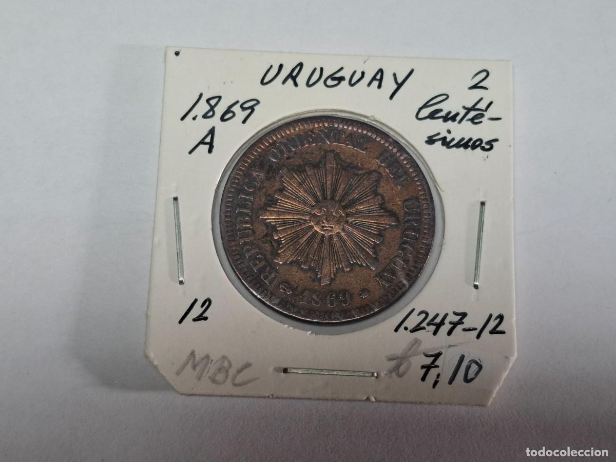 Monedas antiguas de Am&eacute;rica: 2 CENTESIMO de 1869 A KM 12 URUGUAY en MBC