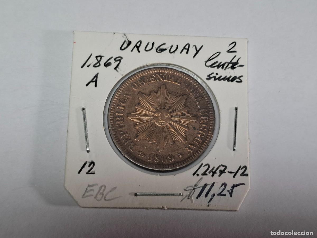 Monedas antiguas de Am&eacute;rica: 2 CENTESIMO de 1869 A KM 12 URUGUAY en EBC