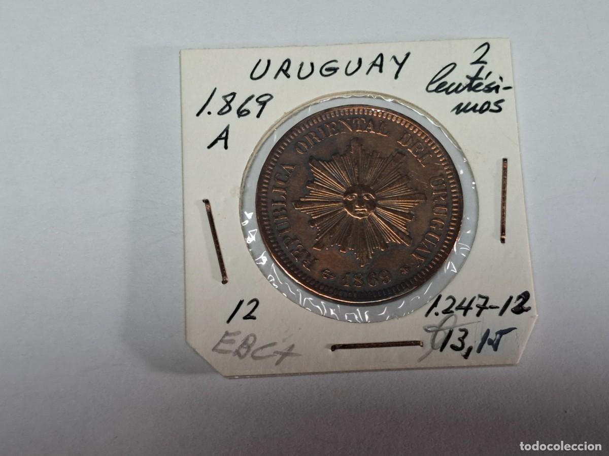Monedas antiguas de Am&eacute;rica: 2 CENTESIMO de 1869 A KM 12 URUGUAY en EBC+
