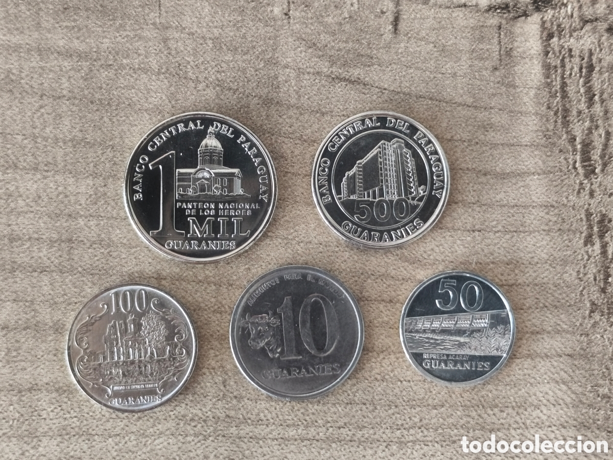 Old Coins of America: Lote 4 monedas Paraguay actuales sc