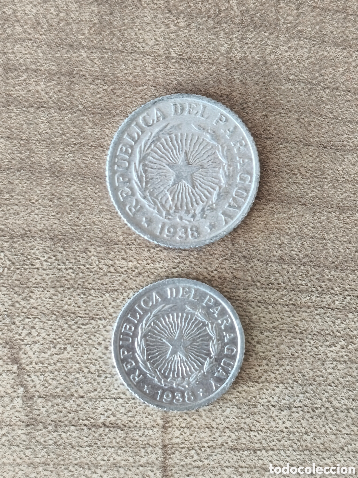 Monedas antiguas de Am&eacute;rica: Lote 2 monedas Paraguay aluminio