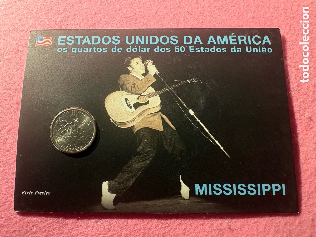 Monedas antiguas de Am&eacute;rica: Moneda conmemorativa sin circular EEUU, Cuarto D&oacute;lar, Mississippi (A15)